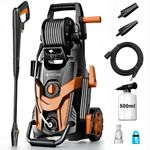 2026NEW Pressure Jet Washers 180bar, 450 l/h Electric Power Washers with Hose Reel, Foam Cannon & Adjustable 6-in-1 Nozzles, Area Coverage: 50㎡/h, Jet Washer for Fences, Cars, Patios and Driveway