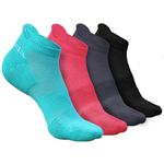 HEELIUM Bamboo Socks For Women | Ankle Length | Odour-Free & Breathable | Padded Base & Anti-Bacterial | 3X Softer Than Cotton Socks, Pink, Teal, Black, Grey