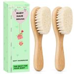 2PCS Molylove Baby Hair Brush, Wooden Baby Brush for Newborns & Toddlers, Kids, Super Soft Goat Bristles Brush,Toddler Hair Brush,Ideal for Cradle Cap
