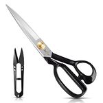 Homlynn Sewing Scissors 9 Inch,Fabric Dressmaker Heavy Duty Shears For Tailors Dressmaking,Professional For Upholstery Office Crafting-Cutting Fabric Leather Paper(Stainless Steel,Right-Handed)