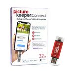 Picture Keeper Connect Photo & Video USB Flash Drive for Apple, Android, & PC Devices, 32GB Thumb Drive, Red