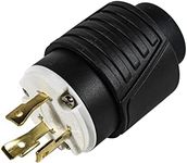 HQRP US Cord Connector NEMA L5-30P Locking Plug Compatible with Generator, 30 Amp, 125 Volt, 2 Pole, 3 Wire Grounding, Industrial Grade Heavy Duty, UL Listed
