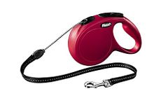 flexi New Classic Small Retractable Dog Leash Cord 26'/8m, Red