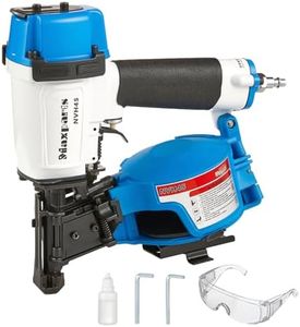 Maxparts Roofing Nail Gun NVH45 15 Degree Pistola De Roofing 7/8-Inch to 1-3/4-Inch Round Head Coil Nails for Wooden House Roof Building Light Blue Color