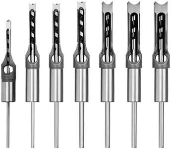 HSOKEW Woodworking Square Hole Drill Bits, Wood Mortising Chisel Set Wood Square Hole Mortising Chisel Drill Bit for Mortising Machines (1/4, 5/16, 3/8, 1/2, 9/16, 5/8, 3/4)