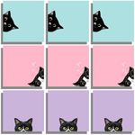 9 Pads Black Cat Sticky Notes Set, Self-Stick Note Memo Pads Cute Note Card for Cat Lover Gift, Teacher Office and School Supplies, 3x3in