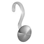 InterDesign Forma Maxi Shower Curtain Hooks - Shower Ring Holder, Size: 4.57 x 8.89 x 16 cm, Brushed & Clear - Set of 12