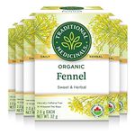 Traditional Medicinals - Organic Fennel Herbal Herbal Tea (Pack of 6) - Delicous Tea After a Meal - 96 Tea Bags Total