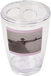 Seaside Clear Toothbrush Holder Stand for Bathroom Vanity Countertop