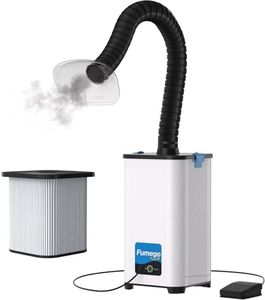 FUMEGO Solder Fume Extractor, 130W Power & 153 CFM(260m³/h), Fume Extractor with Pedal Switch and 3-in-1 Filter, Low-Noise Fume Extractor for Laser Cutter, Soldering, Nail Salon, XF250III