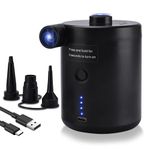Electric Air Pump for Inflatables, Electric Pump with Fast Inflating/Deflating, 4000mAh Battery Blow Up Bed Pump with 3 Nozzles for Paddling Pool, Airbed, Mattress,Swimming Pool