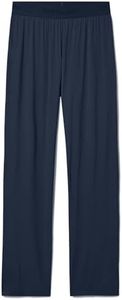 Tommy John Women's Second Skin Pajama Pants, Comfortable Soft Cotton Sleep & Lounge Bottoms for Women, Pajama Pants Wide Leg Lightweight Casual Lounge Pants (Dress Blues, Small)