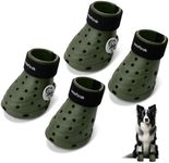 Dog Shoes Breathable Dog Shoe for Hot Pavement, Dog Booties and Paw Protectors, Non-Slip Waterproof Dog Sandals Boots (Green+Black, S: (2.3’’x1.8'')(L*W))