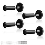 WJUAN 4 Pcs Black Round Wall Hooks, 53 mm Concealed Coat Hooks Suitable for Installation in The Kitchen, Bathroom, Study and Master Bedroom to Hang Objects