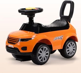 LuvLap Starlight Ride on & Car for Kids with Music & Horn Steering, Push Car for Baby with Backrest, Safety Guard, Under Seat Storage & Big Wheels, Ride on for Kids 1 to 3 Years Upto 25 Kgs (Orange)
