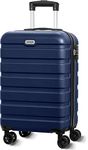 Luggage AnyZip PC ABS Hardside Lightweight Suitcase with 4 Universal Wheels TSA Lock Carry-On 20 Inch（Darkblue）