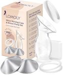 LOMOLY Silver Nursing Cups: Pure 999 Silver Nipple Shield to Relieve Soreness; Silver Nipple Covers Breastfeeding Set w/Breast Shields,Silicone Rings, and Hands-Free Breast Pump (XL: 2.1x0.7 Inches)