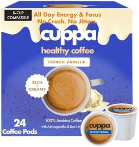 Cuppa French Vanilla Mushroom Coffee Pods with Adaptogens & Superfoods - Lion’s Mane, Ashwagandha & Cordyceps. Adaptogens + MCT to support natural energy, mental focus & gut health (24 Servings)
