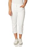 PGA TOUR Women's Tech Capri Golf Pants with Comfort Stretch Waistband (Size 2-18 Plus), Bright White, 8