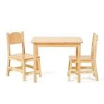 OOOK Soild Wood Kids Table and 2 Chair Set, Durable and Sturdy, Toddler Table Chairs Set for for Arts, Crafts, Reading, Preschool, Kindergarten, Playroom