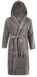 Adore Home 100% Cotton Terry Towelling Hooded Shawl Collar Bathrobe XXX-Large,Slate