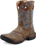 Twisted X Women's All Around Water Resistant Cowboy Work Boots, Distressed Saddle, Bomber, 8.5