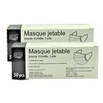 Ships from Canada - 100 Pack Disposable Face Safety, 3-Ply Ear Loop -Ships from Canada - in Stock