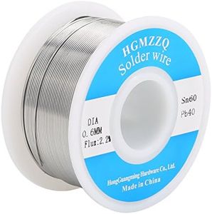 HGMZZQ 60/40 Tin Lead Solder Wire with Rosin for Electrical Soldering 0.023 inch-0.22lbs(0.6mm-100g)