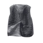 Women's Teddy Fleece Gilet Sleeveless V-Neck Button Down Vest Sherpa Fluffy Waistcoat Coat Solid Color Winter Warm Comfy Lightweight Sleeveless Cardigans