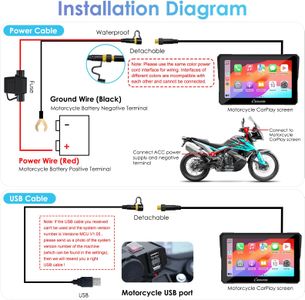 Carpuride W702 Motorcycle GPS CarPlay Screen – 7" Waterproof Touchscreen, Wireless Android Auto, Bluetooth, Navigation