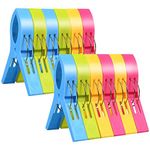 12pcs Beach Towel Clips, URAQT Bathroom Towel Clips, Large Towel Pegs and Bright Color Plastic Quilt Clips for Sunbeds, Sun Loungers, Pool Chairs, Laundry and More