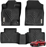 YITAMOTOR Floor Mats Compatible with 2016-2021 Honda Civic Coupe/Sedan/Type R, 2017-2021 Honda Civic Hatchback, 1st & 2nd Row All Weather Protection, Black