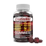 Creatine MAX 90 Gummies 5000mg Creatine Monohydrate, 1000mg BCAAs per Serving - Chewable Vegan Sugar Free Gummies, Mixed Berry Flavour (1 Month Supply)