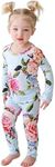 Posh Peanut Baby Pajamas Set - Toddler Sleepers Little Girl Clothes - Kids Two Piece PJ - Soft Viscose from Bamboo (Country Rose, 3T-4T)