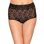 Wacoal Women's Halo Lace Brief Panty, Black, Large