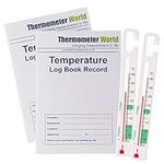 Pack of 2 X Temperature Log Books 6 Months Records and 2 X Fridge Freezer Thermometers to Monitor Fridge Freezer Temperatures Food Safety and Hygiene