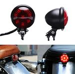 Vagary Motorcycle Tail Light LED Bates Style Bullet Brake Stop Rear Lamp Compatible with Cafe Racer Bobber Chopper Bonneville - Red