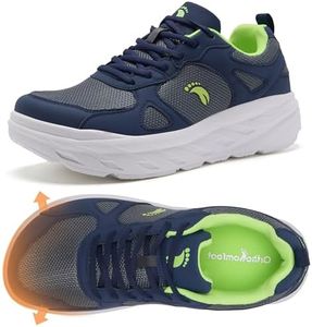 OrthoComfoot Men’s Orthopedic Diabetic Extra Wide Tennis Shoes, Plantar Fasciitis Relief with Arch Support, Comfort Travel & Sport Athletic Sneakers Dark Blue Size 9