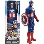 Captain America Figure, BESTZT M-arvel Avengers Titan Hero Series Collectible 30.5-cm Captain America Action Figure, For Children Aged 4 and Up