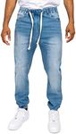 Victorious Men's Drop Crotch Joggers Denim Jean Pants, 803_light Indigo, X-Large