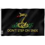 Anley Fly Breeze 3x5 Foot Don't Step on Snek Flag - Vivid Color and Fade Proof - Canvas Header and Double Stitched - No Step on Me Flags Polyester with Brass Grommets 3 X 5 Ft