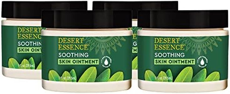 Desert Essence Tea Tree Oil Skin Ointment - 1 Fl Ounce - Pack of 4 - Jojoba & Lavender Essential Oils - Vitamin E - Sweet Almond Extract - Moisturizer For Dry Skin, Skin Irritations, Cuticles