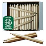 Essential Arts Pack of 864 (6 x 144) Small Half Size Wooden HB Hexagonal Pencils - Responsibly Sourced Wood - for School, Golf, Bookies, Bingo, Office and DIY - Ideal Single Use Pencils