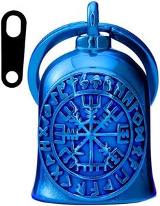 Motorcycle Viking Bell - Motorcycle Angel Bell for Men and Women, Motorcycle Accessories (Black Silver) (Blue)