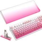 ZIYOU LANG KC03 Acrylic Clear Transparent Keyboard Cover(13.9*5*0.9’’) with Dustproof Waterproof Anti-hit Anti-cat Protective Case for 75% Layout 82Key 84Key 87Key Mechanical Gaming Keyboard(Pink)