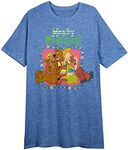 Scooby Doo Merry Munchies Women's Royal Blue Short Sleeve Sleep Shirt-Large