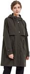 Orolay Women's Long Windbreaker Hooded Light Jacket Active Outdoor Anoraks Peat M