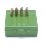 MTM P64-50-10 Ammo Box 64 Round Flip-Top | Fits 50 AE & 480 Ruger | Stackable | USA Made | Green