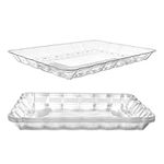 12 Plastic Serving Trays – Serving Platters | 9"X13" | Rectangular Disposable Party Platters and Trays | Clear Disposable Serving Trays for Parties | Party Serving Trays and Platters