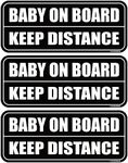 GEEKBEAR Baby on Board Car Magnet (3 Pack) - Rectangular Shape, 8.7 x 3.6 inch